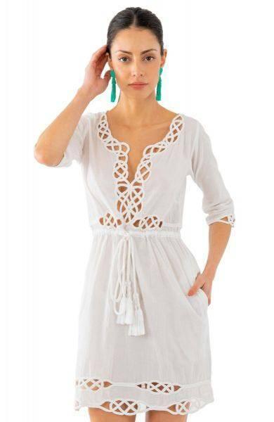 GRETCHEN SCOTT: Embroidered Cut Out Dress - Infinity