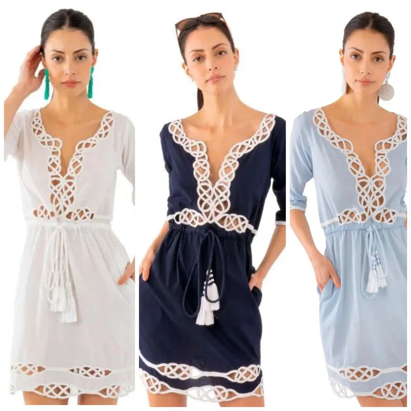 GRETCHEN SCOTT: Embroidered Cut Out Dress - Infinity