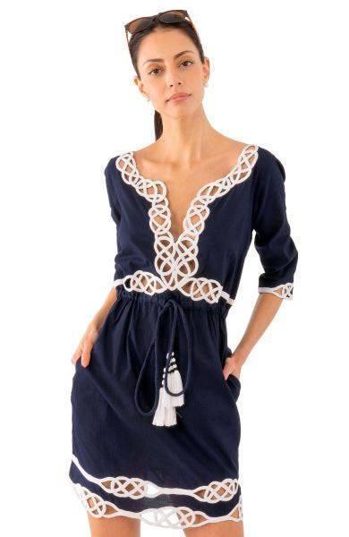GRETCHEN SCOTT: Embroidered Cut Out Dress - Infinity