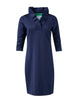 Gretchen Scott Jersey Navy Blue Ruffle 3/4 Sleeve Dress - Cape Cod Fashionista