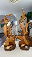 coastal beach house decor carved wooden mermaid sculpture cape cod art