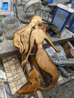 coastal beach house decor hand carved wooden mermaid wall art cape cod