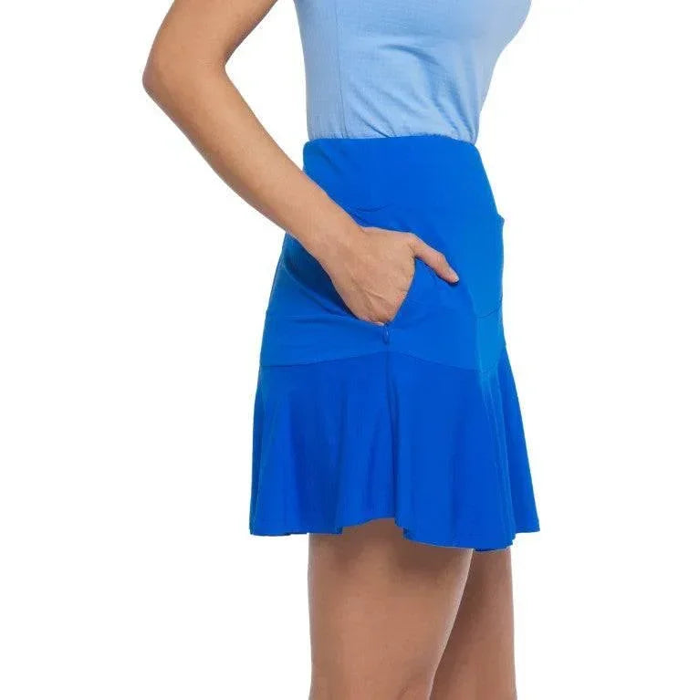 IBKUL Women's UPF 50+ Moisture Wicking Solid Flounce Skort