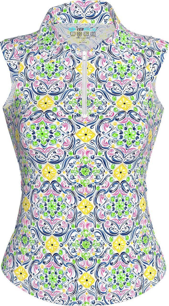 IBKUL Nora Multi Sleeveless Polo Golf Top
