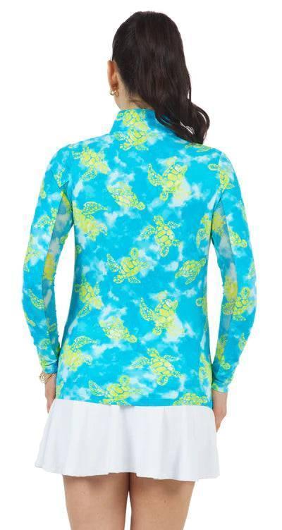 IBKUL Marcella Mock Neck Turtle Polo Athleisure UPF 50+ Sports top