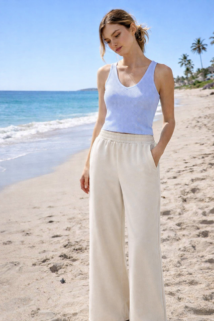 Wide-Leg Cotton Jogger – High Waisted Lounge Sweatpants for Women