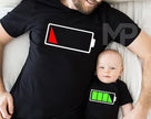 MATCHING FAMILY  COTTON NOVELTY BATTERY T-SHIRTS