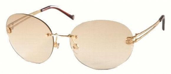 Authentic Chanel Rimless Designer Gold Round Sunglasses - Cape Cod Fashionista