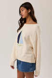 Women’s Coastal Cotton Sailboat Boat Neck Sweater