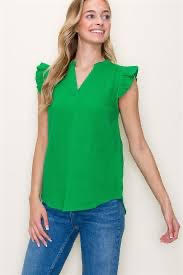 Bella Ruffle Lightweight  Sleeveless Top