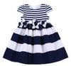 JUSBE KIDS - NORDIC LINED COTTON BOUTIQUE DRESS W/HAND TRIMMED BOW