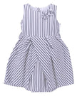 JUSBE KIDS - COTTON STRIPED LINED BOUTIQUE DRESS WITH FLOWER DECOR
