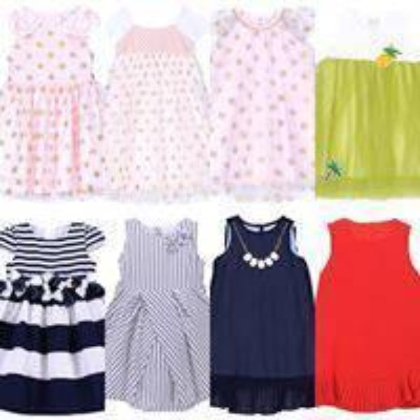 JUSBE KIDS - COTTON STRIPED LINED BOUTIQUE DRESS WITH FLOWER DECOR