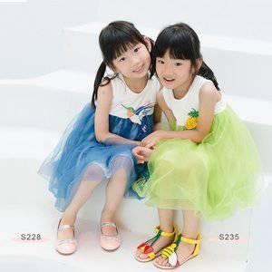 JUSBE KIDS- PINEAPPLE JEWELED TULLE GIRLS DRESS