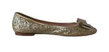 Kate spade♠️ Metallic Sequin Bow-front Ballet Flat 8M EUC