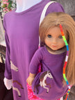 Matching Girl and DollCotton Dress in Purple.