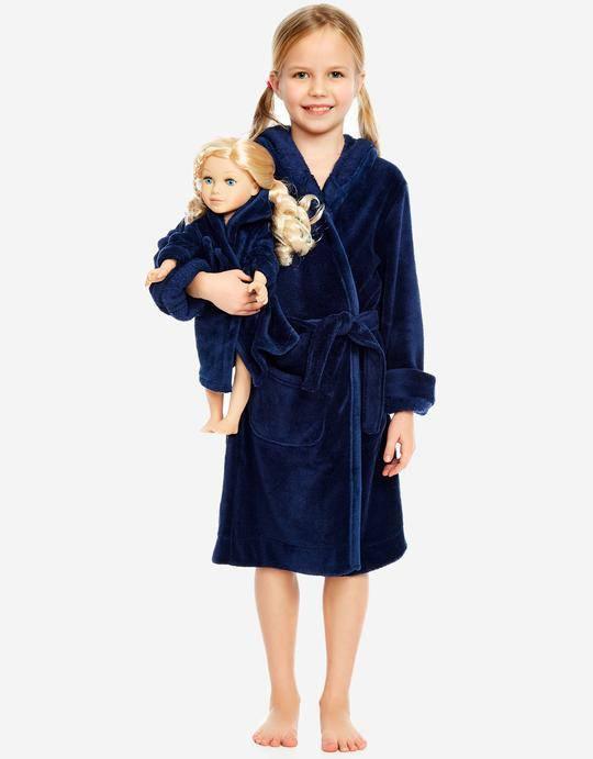 Matching Girl And Doll Fleece Hooded Robe (fits American Girl or 18