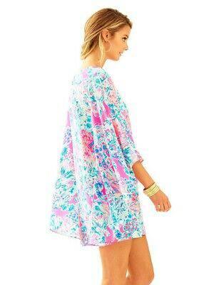 LILLY PULITZER MIRI SILK CAFTAN GYPSEA CAPE MULTI COLORED PINK DRESS Cape Cod Fashionista