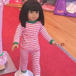 Candy Cane Striped Matching Girl & Doll Christmas Pajama Set