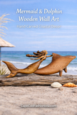 coastal home decor hand carved mermaid dolphin wooden wall art beach house decor