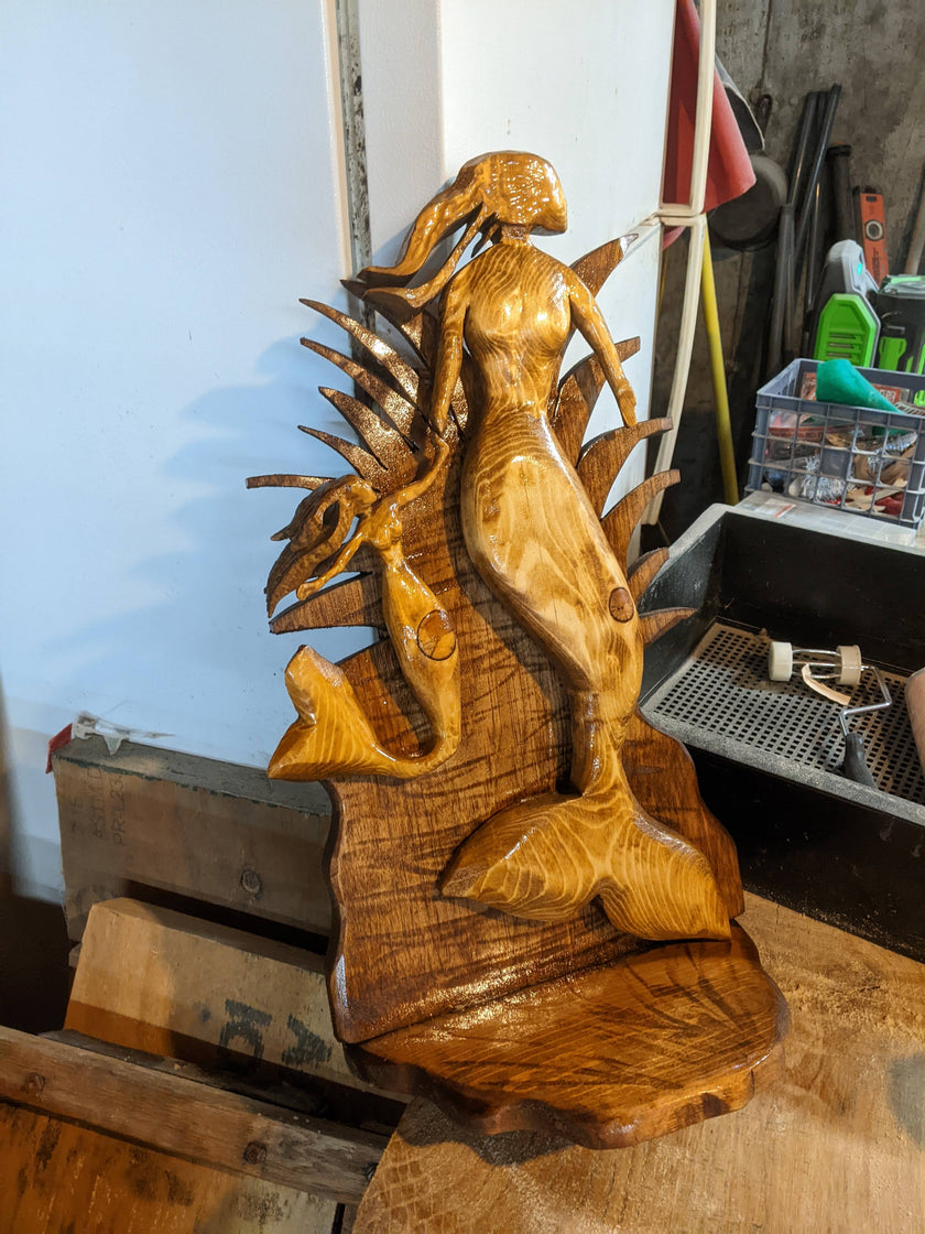 Cape Cod Hand-Carved Wooden Seahorse Wall Art – Coastal Beach House Decor by D.Q.R.