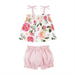 Mud Pie | White & Pink Floral Pinafore & Pink Bloomers - Infant