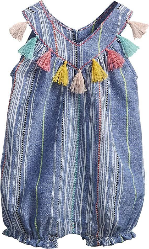 Mud Pie Tassel Chambray Bubble Romper for Infants