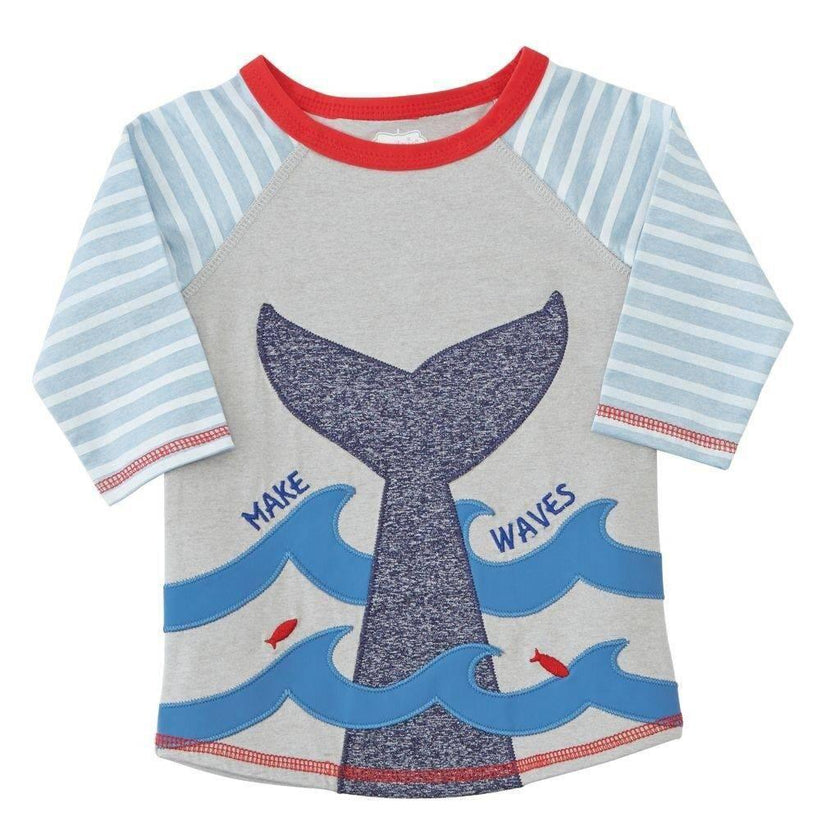 Mud Pie Sail Away Baby Toddler Boy Make Waves Whale Rash Guard