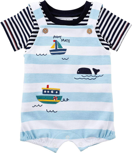 Mud Pie baby-boys Sailboat Overall and Shirt