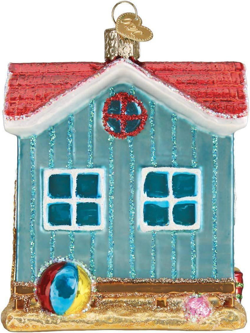 Old World Christmas House Ornament, Beach Blue 20112