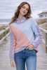 women pastel oversized sweater casual fall outfit front view