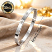 Silver Tone Triple Ring Bangle Bracelet Stainless Steel Stackable