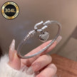 Silver Tone Triple Ring Bangle Bracelet Stainless Steel Stackable