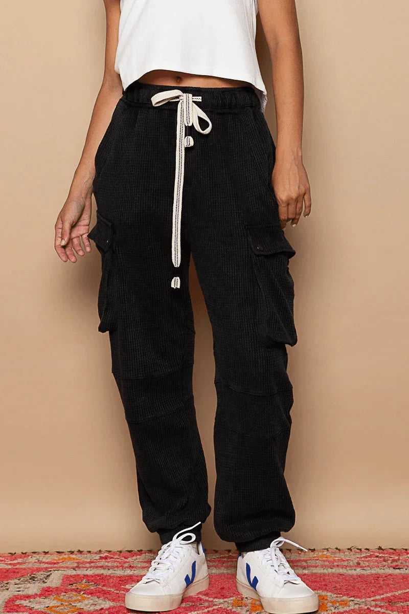 POL Cargo Drawstring Jogger Pants