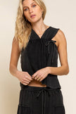 POL Ribbed Knit Bohemian Chic Top in Black or Beige