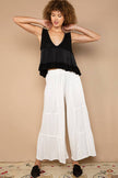 Pol Wide Leg Bohemian Ribbed Knit Pants in Black
