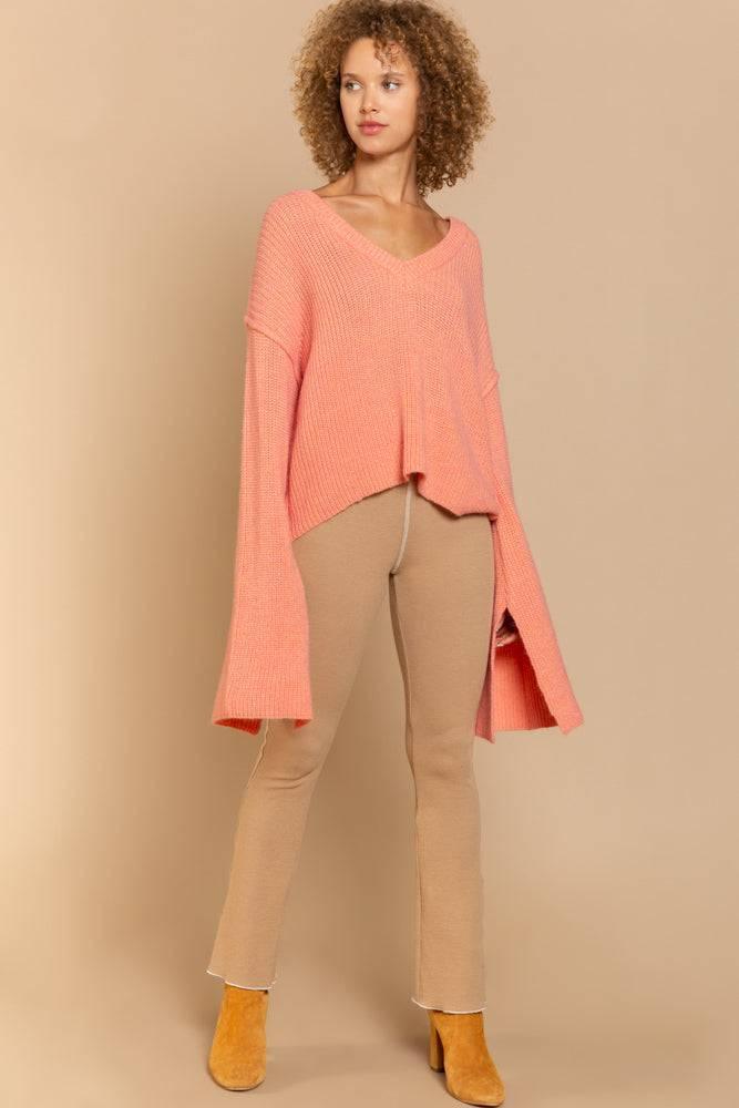 POL Sharah’s Split Sleeve Timeless Bell Knit Sweater