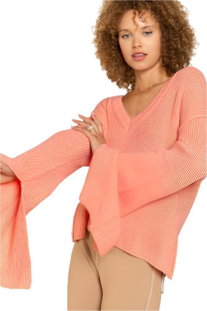 POL Sharah’s Split Sleeve Timeless Bell Knit Sweater