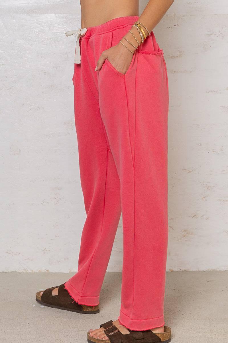 POL Flamingo Cropped Hoodie & Jogger Lounge Set for Women – French Terry Matching Set