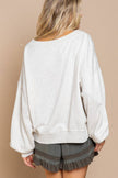 POL Reversible Cotton Oversize V-Cut Sweatshirt for Women
