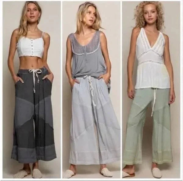 POL Boho Ribbed Culotte Knit Pants