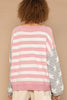POL OVERSIZED KNIT PINK American Flag Leisure Sweater