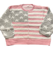 POL OVERSIZED KNIT PINK American Flag Leisure Sweater