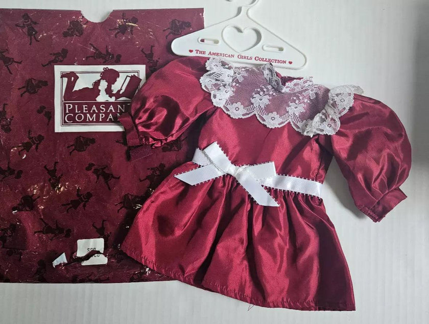 Pleasant Company RARE 1989 & 1994 Samantha Christmas Cranberry Party Dress - Cape Cod Fashionista