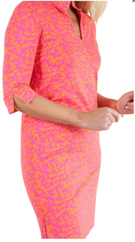 SAILOR-SAILOR Seaport Shift 3/4- Tiny Coral Pink/Orange