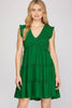 GREEN ENVY WOMENS TIERED SMOCKED DRESS