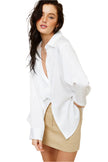 Silky Elegance Woman's Button Down Satin Luxe Blouse