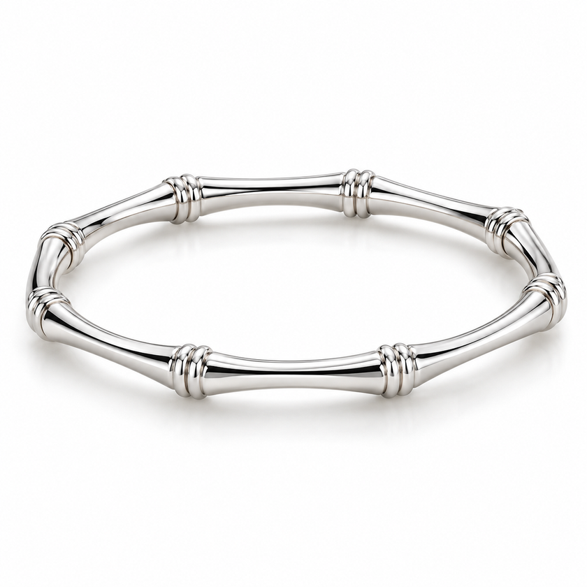 Silver Tone Triple Ring Bangle Bracelet Stainless Steel Stackable