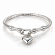 Silver Tone Triple Ring Bangle Bracelet Stainless Steel Stackable