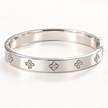 Silver Tone Triple Ring Bangle Bracelet Stainless Steel Stackable